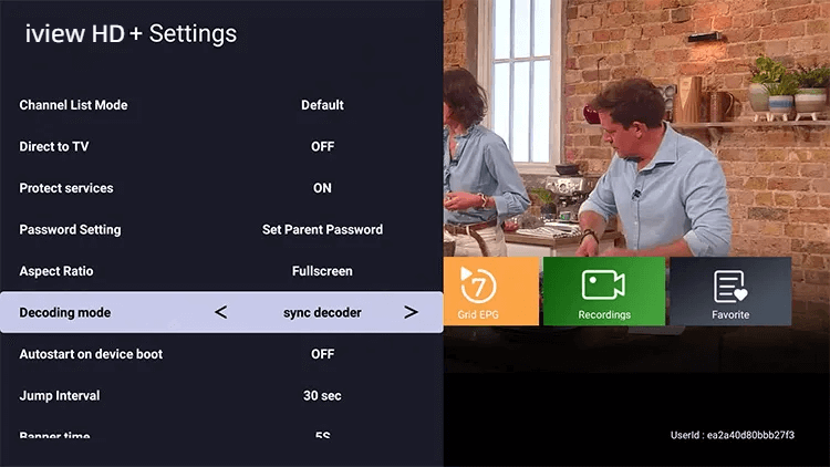 Quick guide:Turning on IPTV decoder in iviewHD app1-3